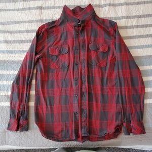 Red plaid Quiksilver long sleeve button down